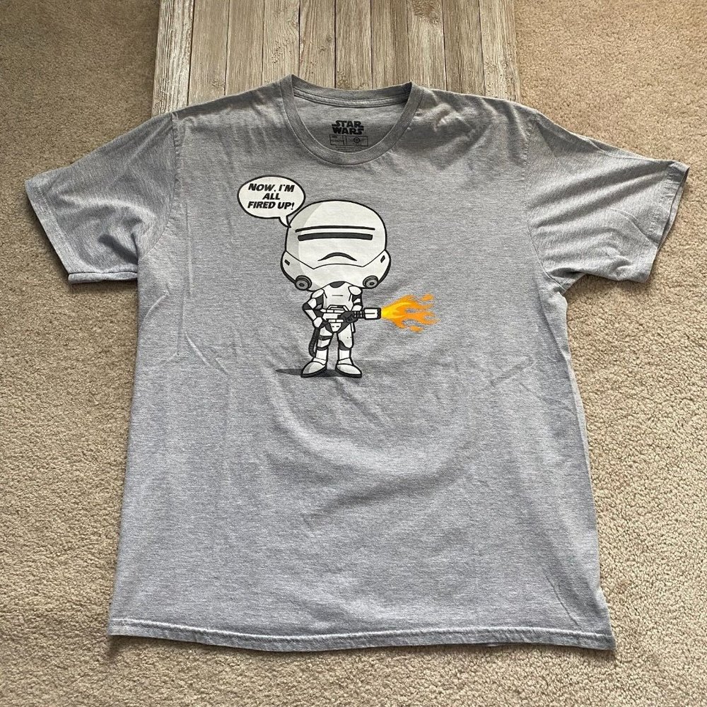 Star Wars Mad Engine XL Stormtrooper Now I'm All Fired Up Graphic T-Shirt Tee